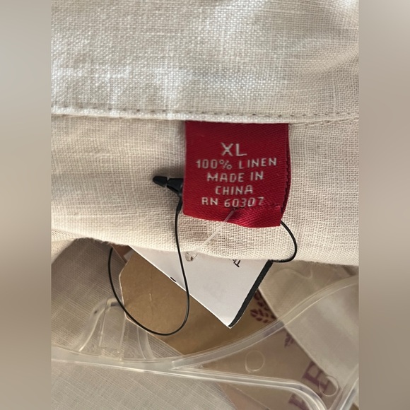NWT Reunion premium 100% linen tunic Skipper collared casual shirt ivory XXL - Picture 2 of 15